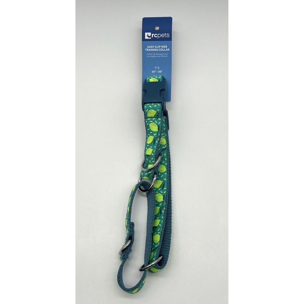 RC Pets 1” Adjustable 19-26” Dog EASY CLIP WEBTRAINING COLLAR LEMONADE Gr Large